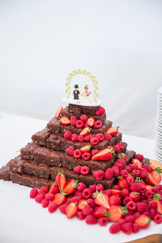 brownie tower with fruit Marrying Later in Life