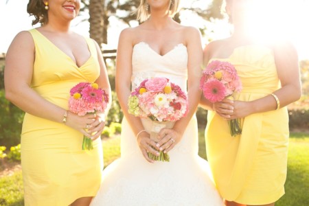 yellow and pink wedding colors
