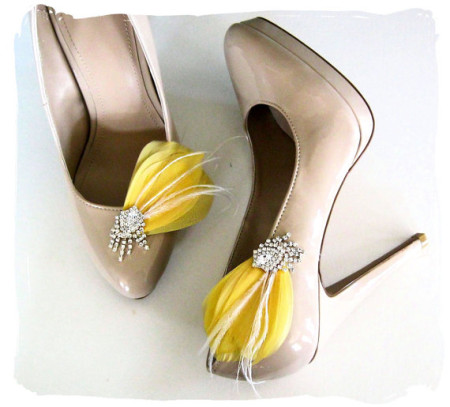 yellow shoe clip for wedding