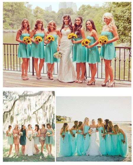 bridesmaids in teal