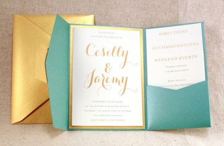 invitation for a teal wedding